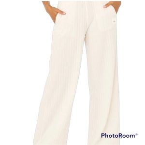 Ribbed Take Comfort Wide Leg  pant Ivory